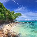 slides/IMG_9595H_1.jpg koh mai pai, bamboo, island, beach, sea, sky, cloud, colour, rock, tree, landscape, krabi, province, thailand SEAT22 - Mai Pai (Bamboo) Island Beach